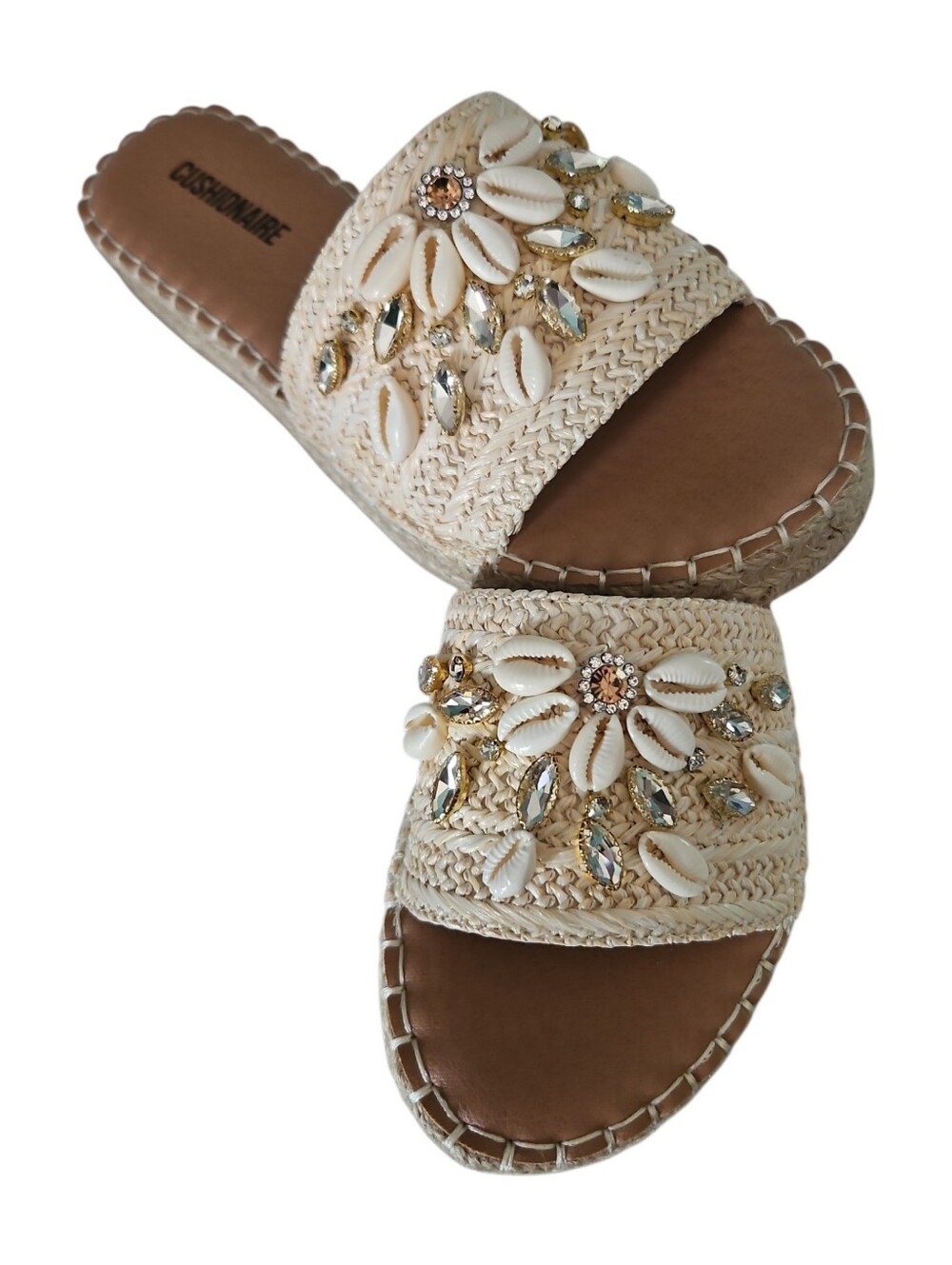 Cushionaire PLAYA  Cream Slide Sandals